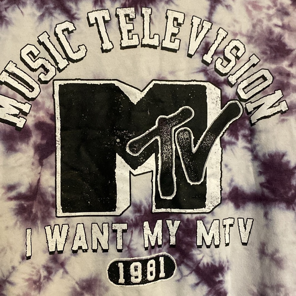 MTV Purple and White Crew Neck Sweatshirt - Picture 3 of 6